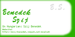 benedek szij business card